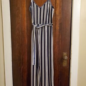Forever 21 Blue and White Stripped M Jumpsuit